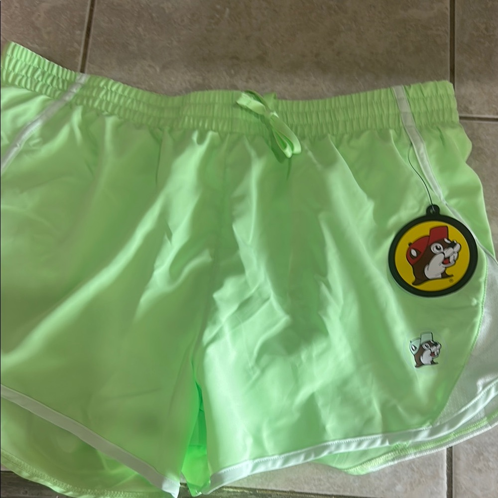 Women's Athletic Shorts in Neon Green